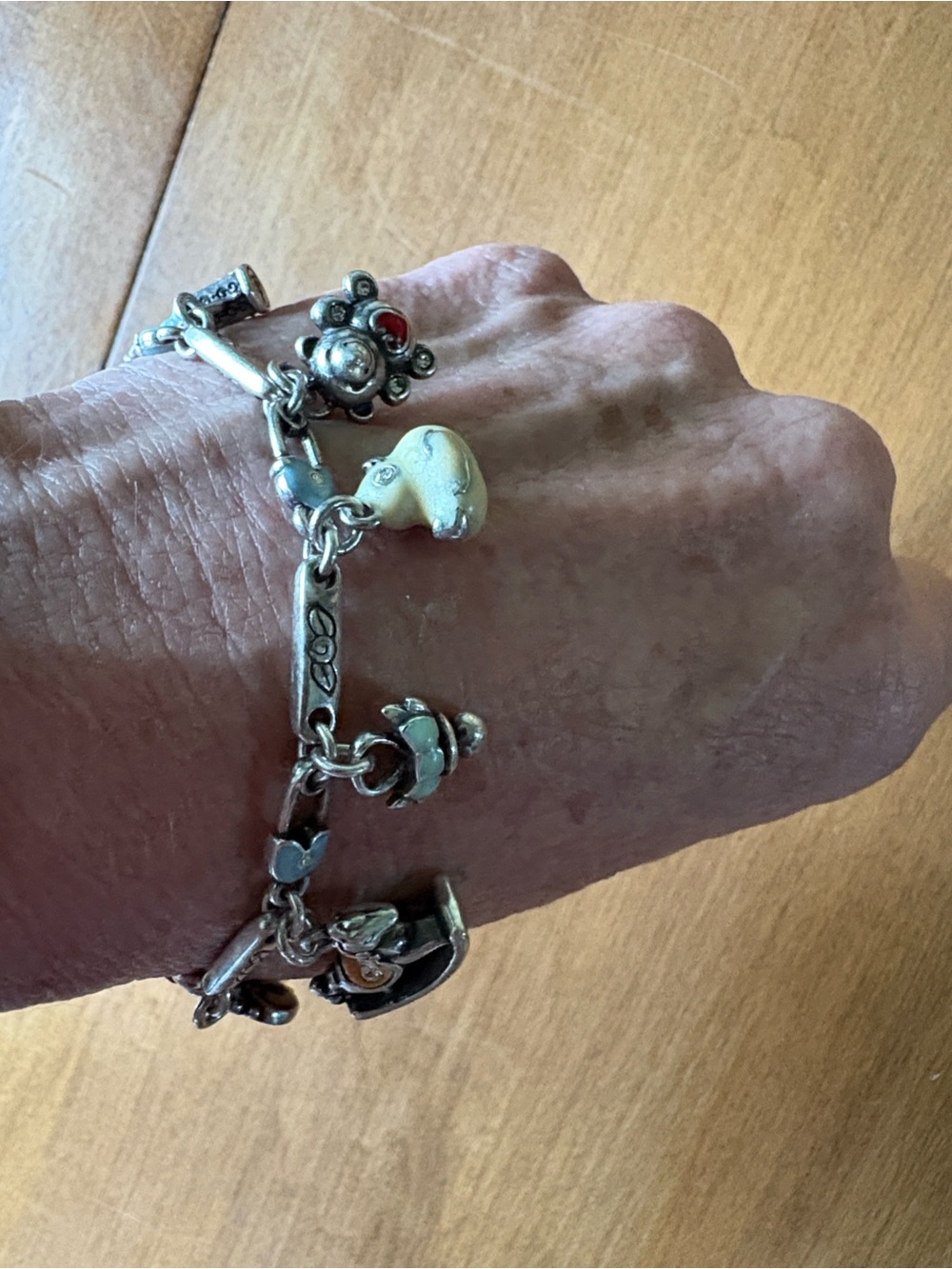 Brighton Silver Charm Bracelet with BABY Enamel Accents. The Sweetest Bracelet!